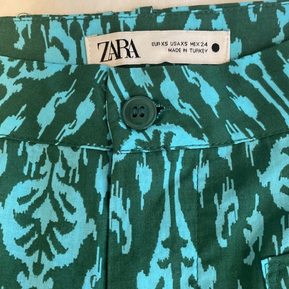 Zara Printed Cotton Crop Top and Pant set XS Barely Worn - Picture 5 of 5